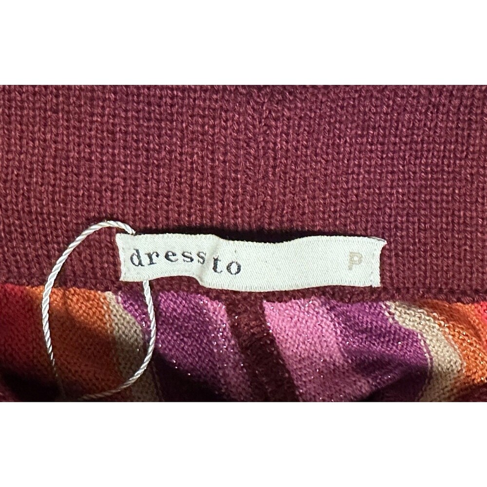 NEW DRESS TO Rio de Janeiro Womens Small Magic Stripe Metallic Knit Pants $190 - Picture 9 of 10